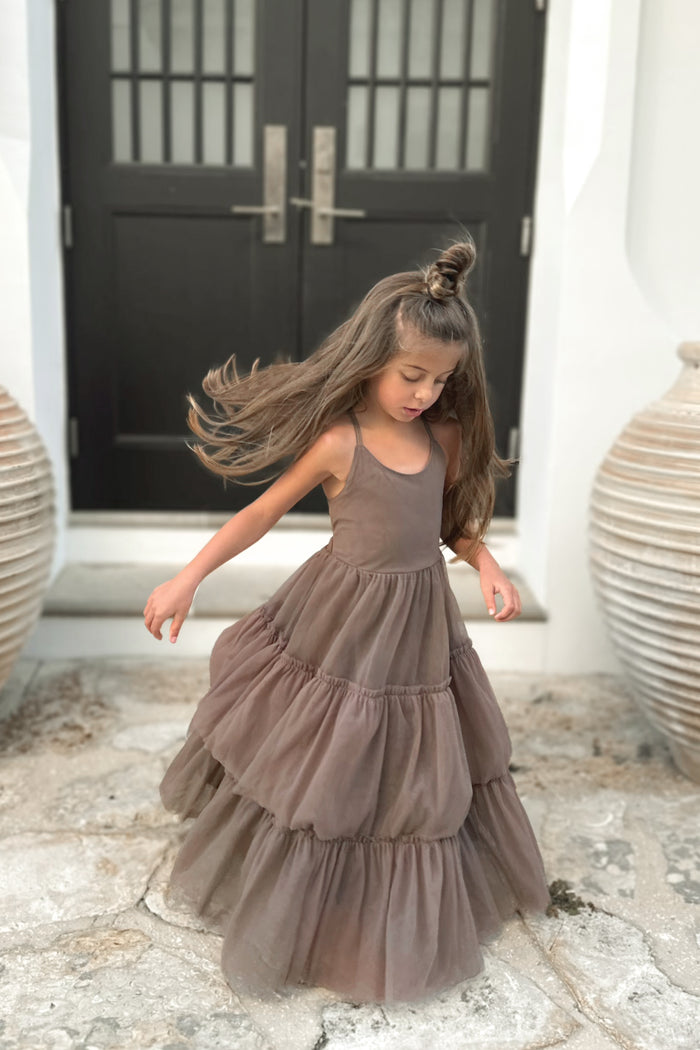 INDIE BLUE Dresses Wendy Dress (mocha tulle)