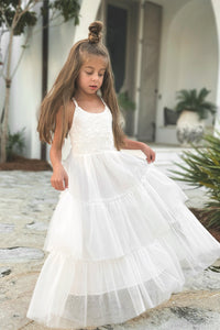 Wendy Embroidered Dress (white tulle)