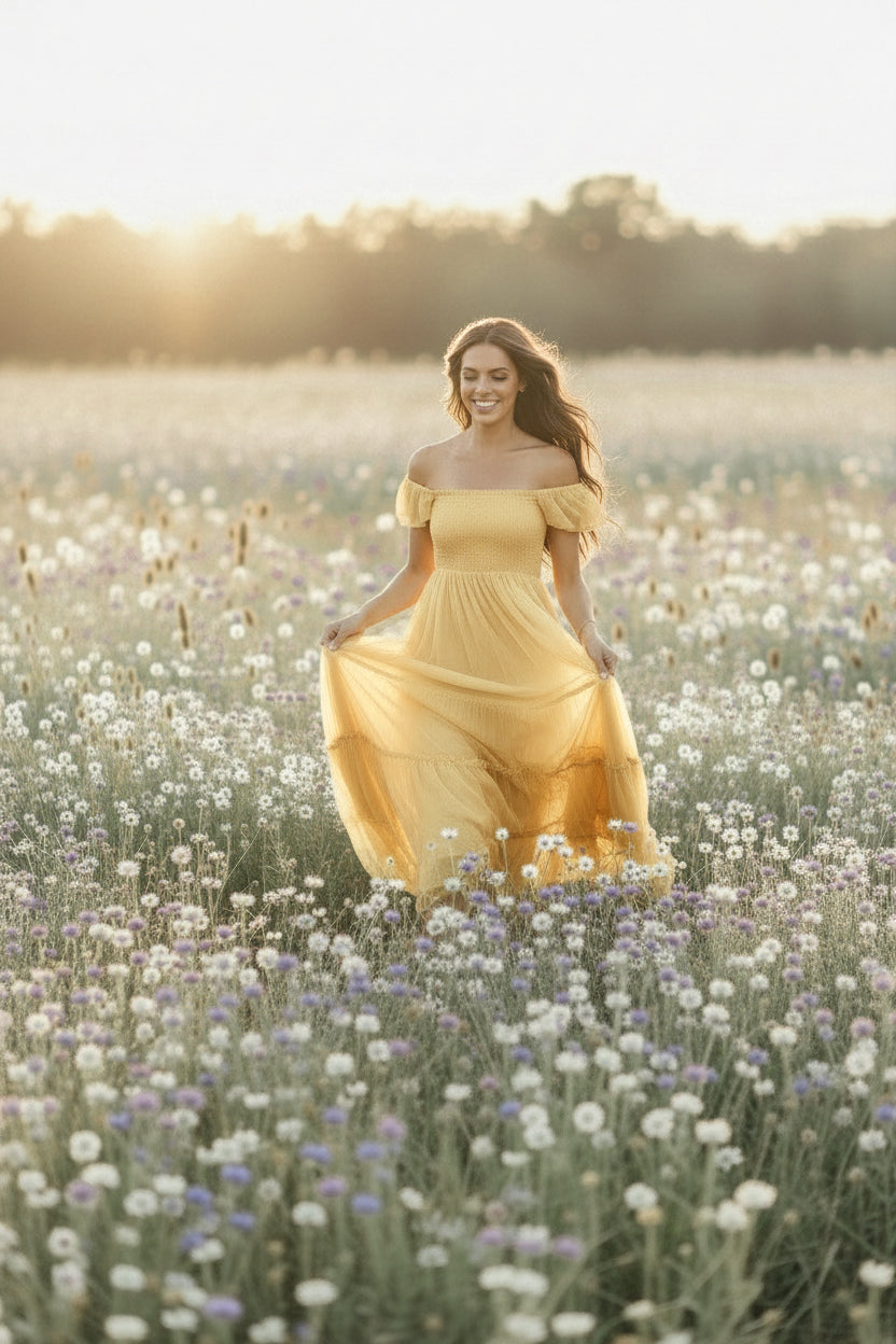 INDIE BLUE Women Women's Marabella Dress (saffron tulle)