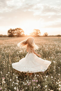 INDIE BLUE Dresses Wendy Dress (natural swiss dot)