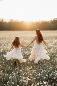 INDIE BLUE Dresses Wendy Dress (natural swiss dot)