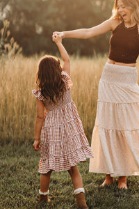 INDIE BLUE Dresses Pia Dress (brown gingham)