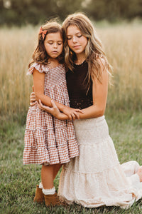 INDIE BLUE Dresses Pia Dress (brown gingham)