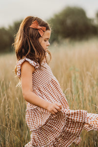 INDIE BLUE Dresses Pia Dress (brown gingham)