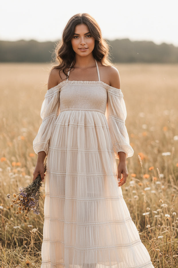 Women's Pippa Maxi (natural chiffon) – INDIE BLUE