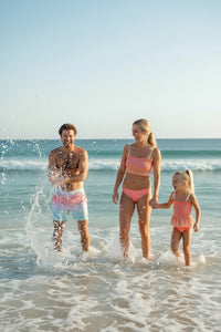 LB Swimwear Women’s Smocked Tankini Set (sunrise ombre)