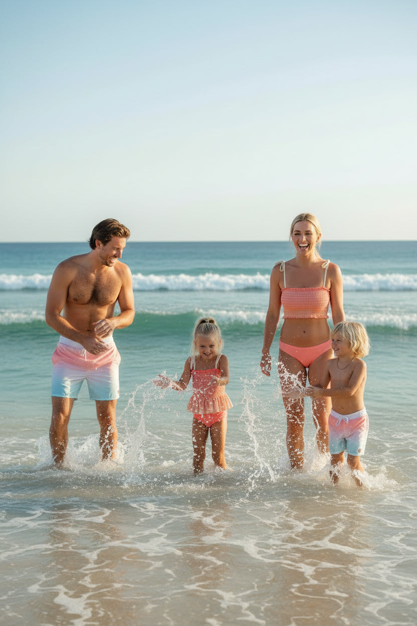 INDIE BLUE SWIM Men's Surf Shorts (sundown ombre)