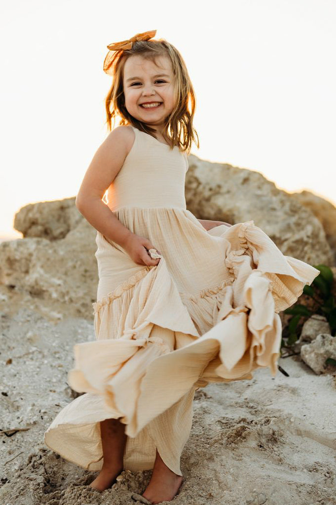 INDIE BLUE Dresses Wendy Dress (sand muslin)