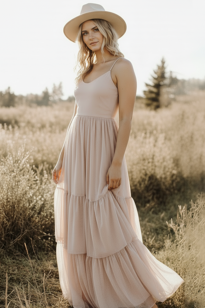 INDIE BLUE Women Women's Wendy Dress (soft pink tulle)