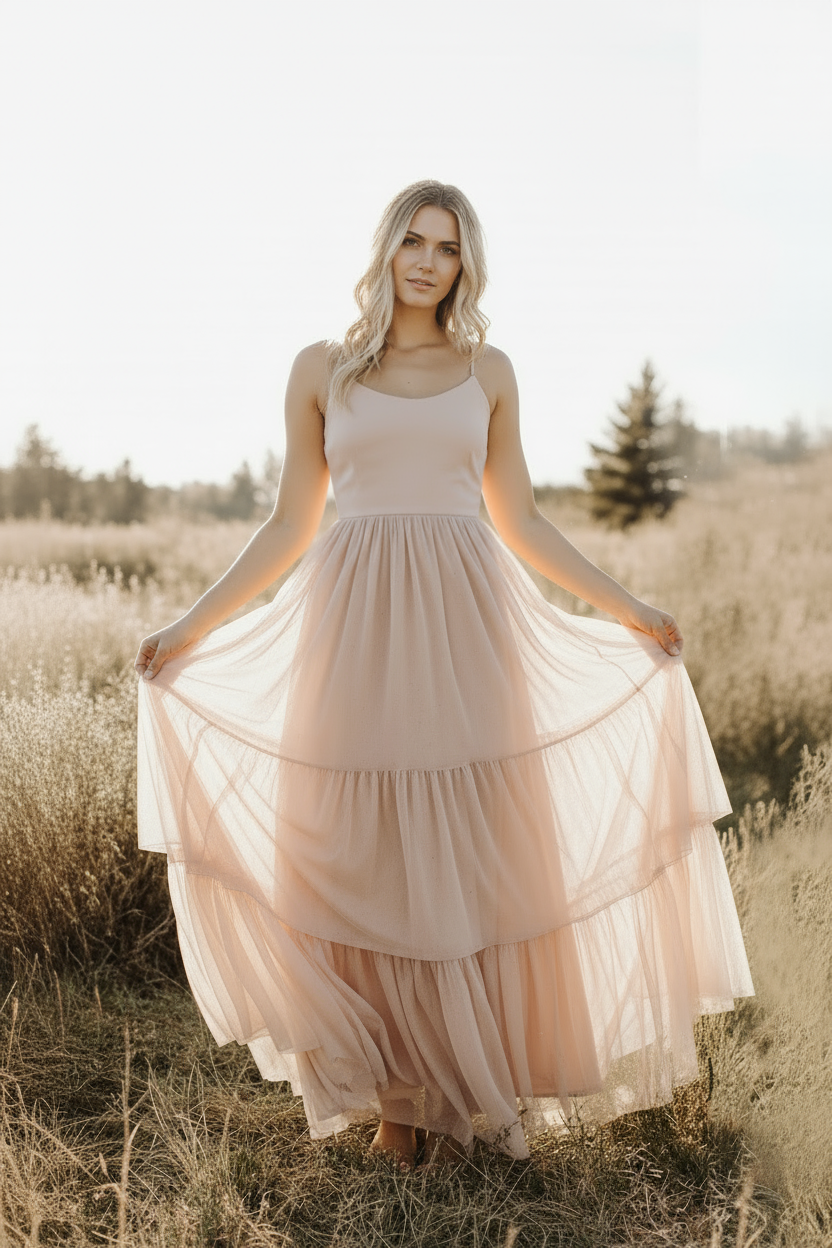 INDIE BLUE Women Women's Wendy Dress (soft pink tulle)