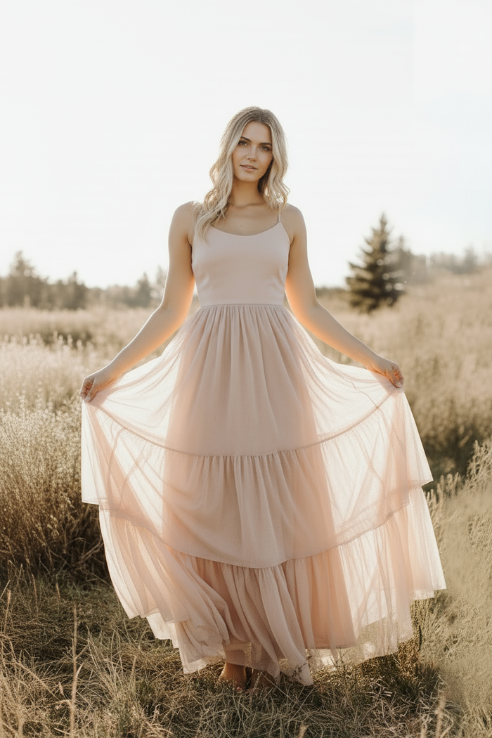 INDIE BLUE Women Women's Wendy Dress (soft pink tulle)