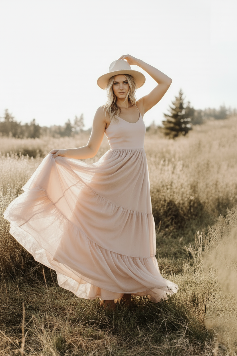 INDIE BLUE Women Women's Wendy Dress (soft pink tulle)