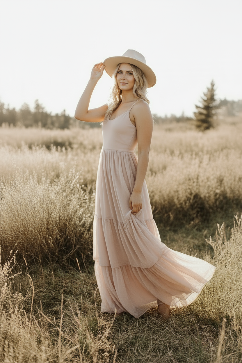 INDIE BLUE Women Women's Wendy Dress (soft pink tulle)