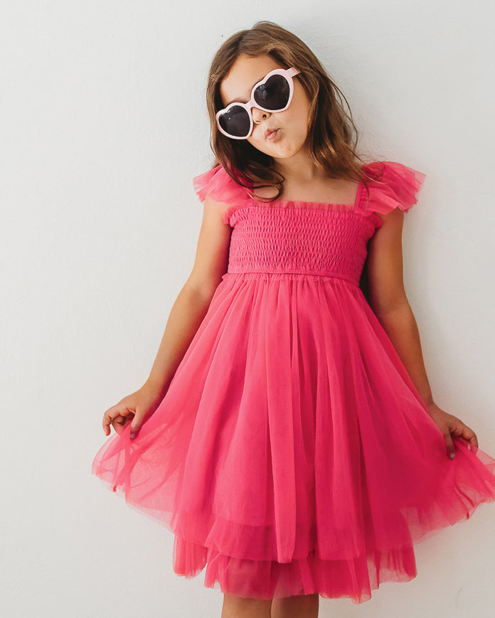 Juliet Tulle Dress (vivid pink)