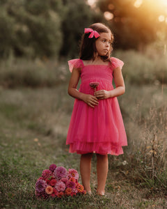Juliet Tulle Dress (vivid pink)