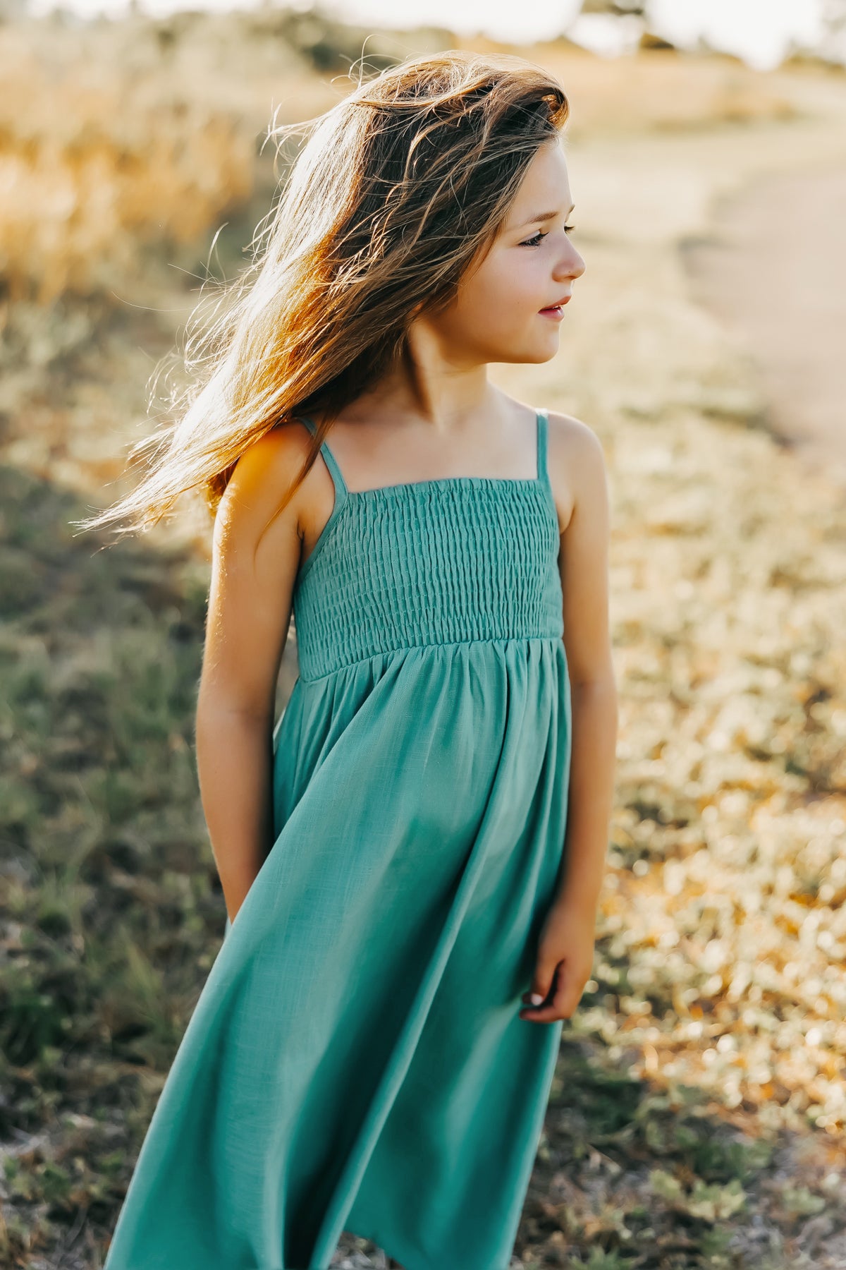 Riley Day Dress (jade linen)