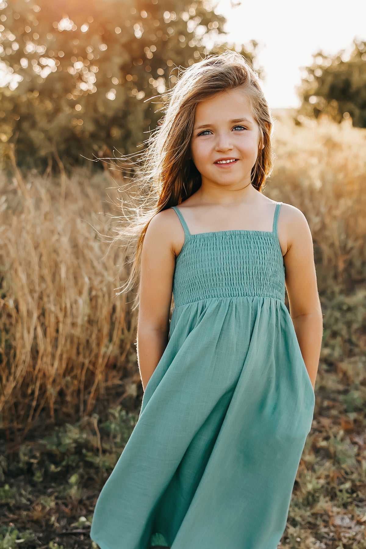 Riley Day Dress (jade linen)