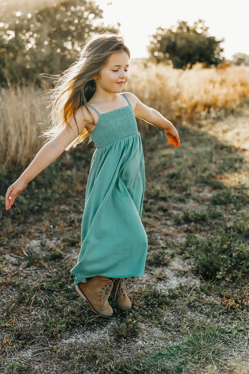 Riley Day Dress Linen (jade)