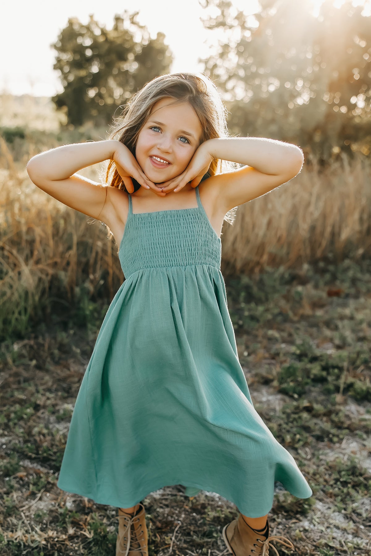 Riley Day Dress Linen (jade)