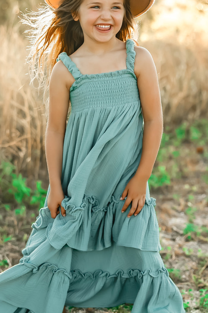 Macy Dress (soft teal muslin)