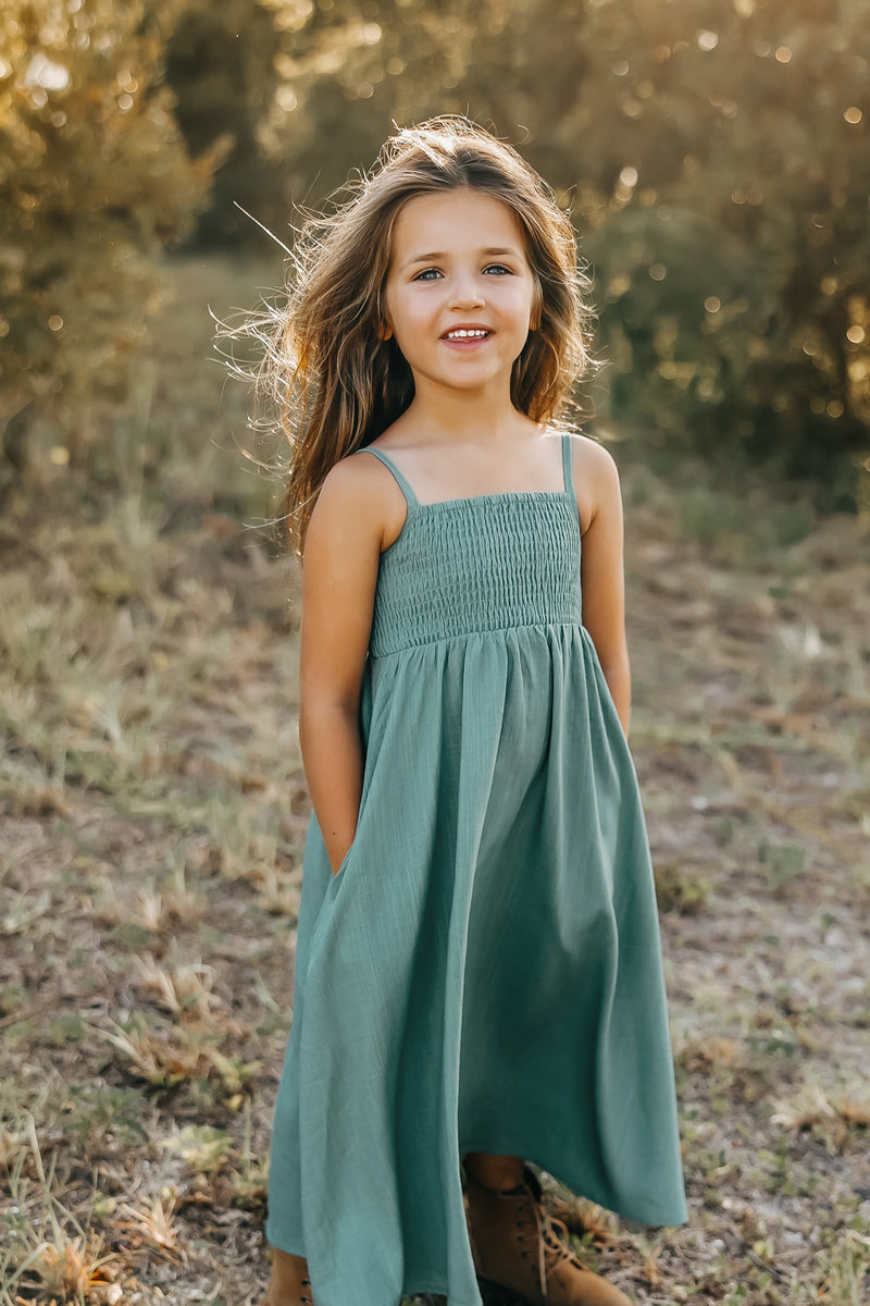 Riley Day Dress (jade linen)