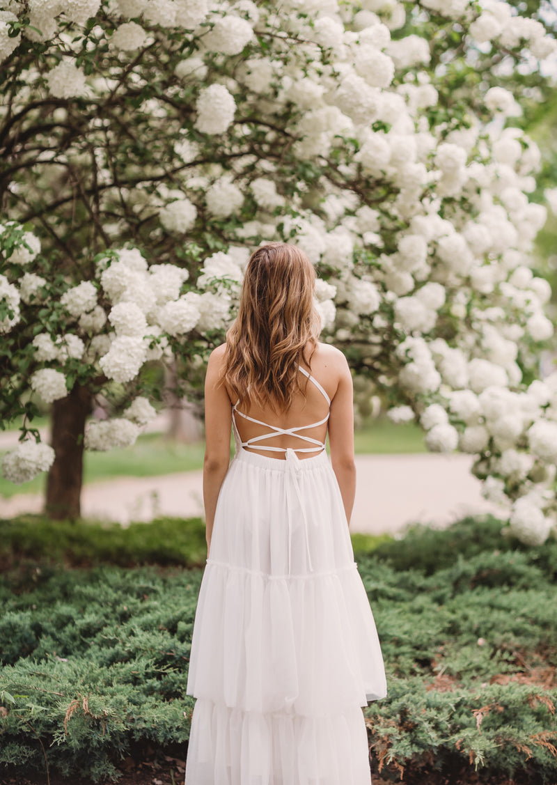 Women's Wendy Embroidered Tulle Dress (white)