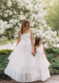 Wendy Embroidered Dress (white tulle)