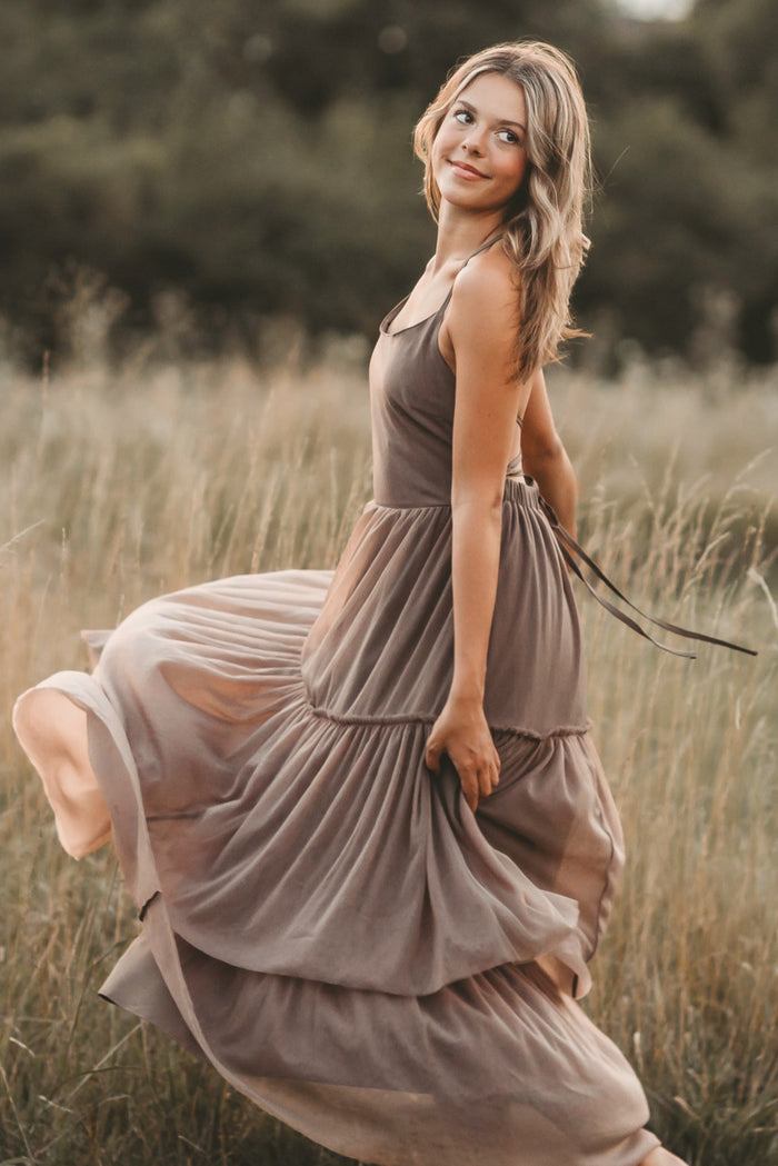 INDIE BLUE Women Women's Wendy Dress (mocha tulle)