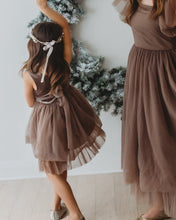 Load image into Gallery viewer, Callie Tulle Dress (mocha velvet)