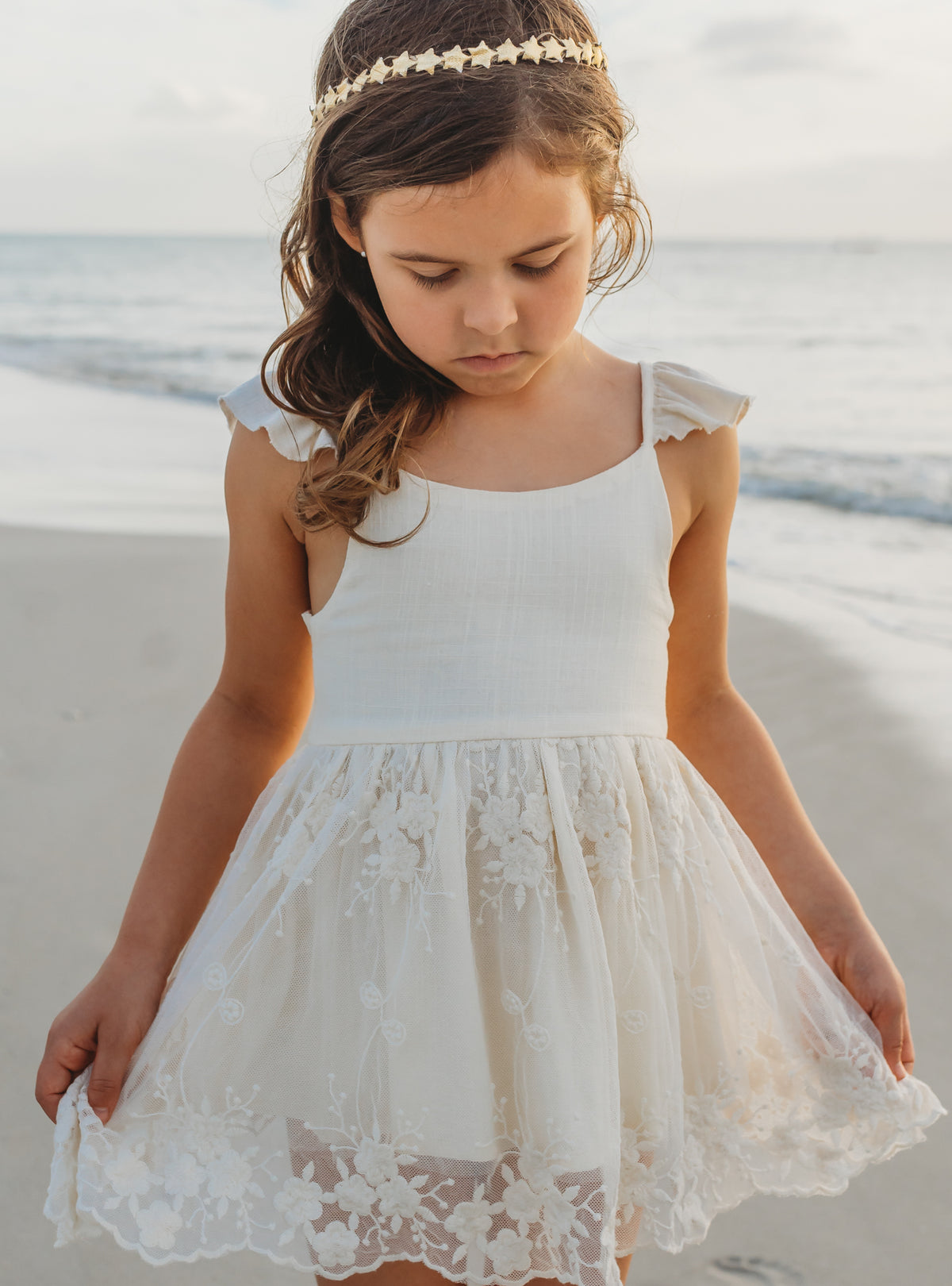 Cora Linen Tunic Set (ivory lace)