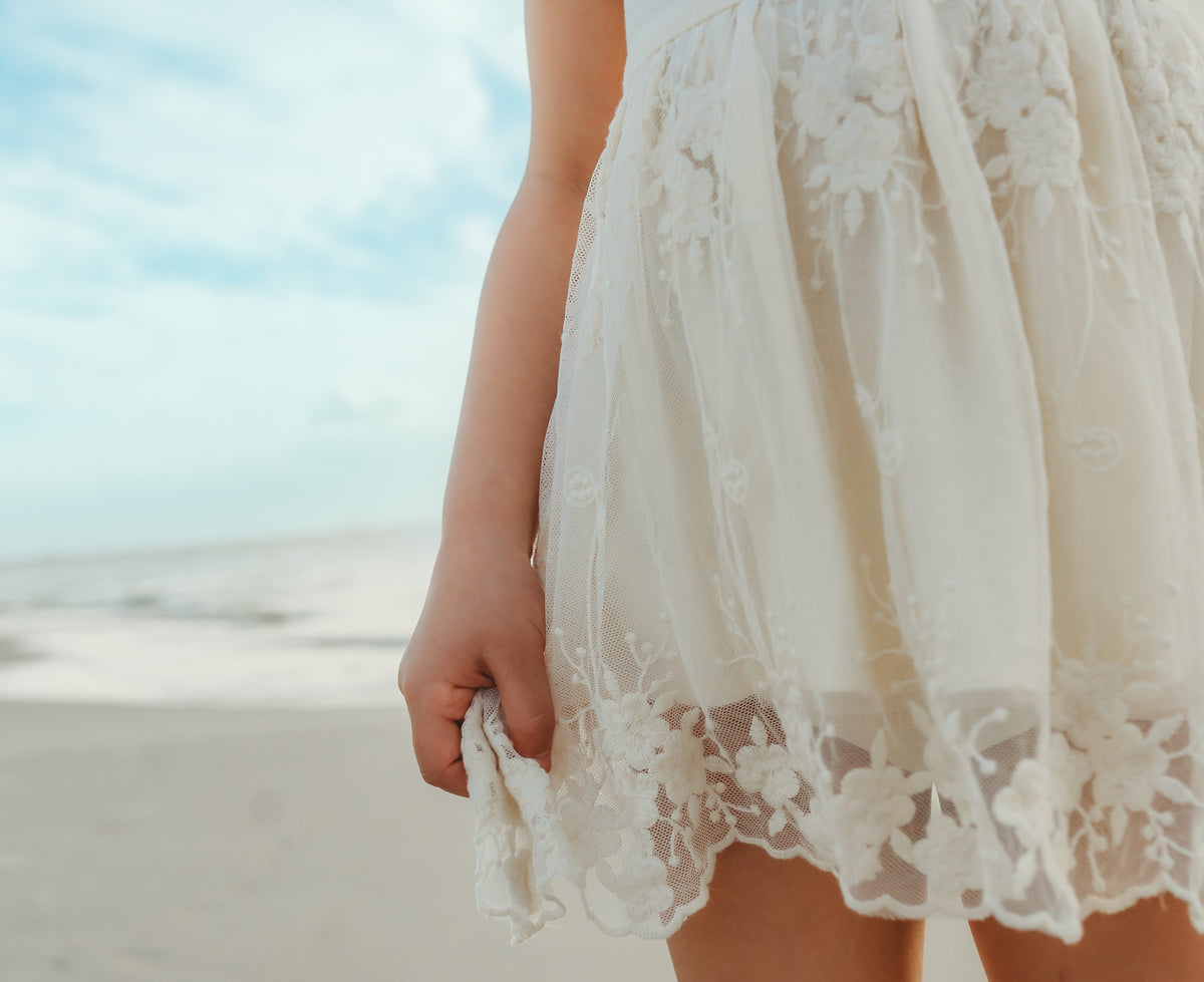 Cora Linen Tunic Set (ivory lace)