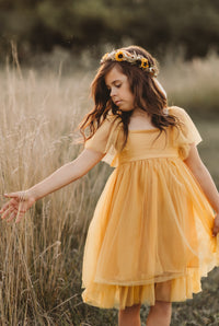 Fawn Dress (saffron tulle) PREORDER