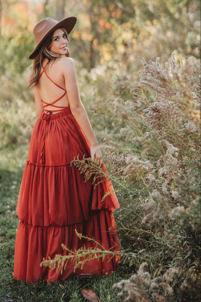 INDIE BLUE Women Women's Wendy Dress (venetian red tulle)