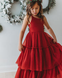 Wendy Dress (venetian red tulle) FINAL SALE