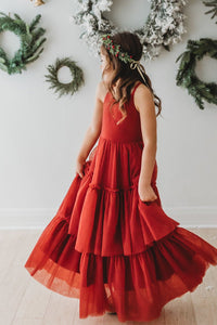 Wendy Dress (venetian red tulle) FINAL SALE