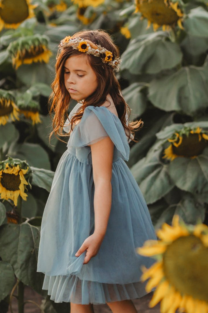 Fawn Tulle Dress (soft teal)