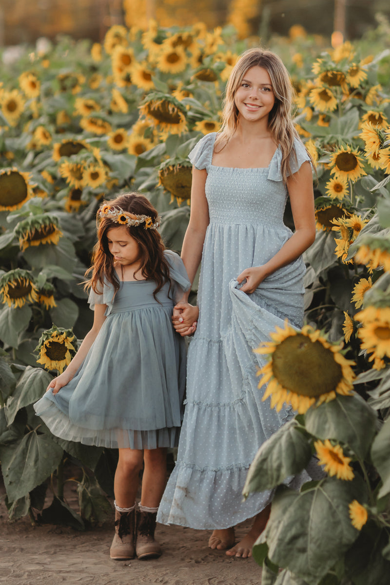 Fawn Tulle Dress (soft teal)