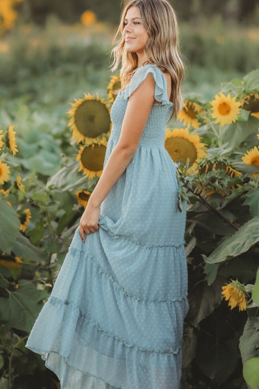 Women's Marabella Dress (blue swiss dot) – INDIE BLUE