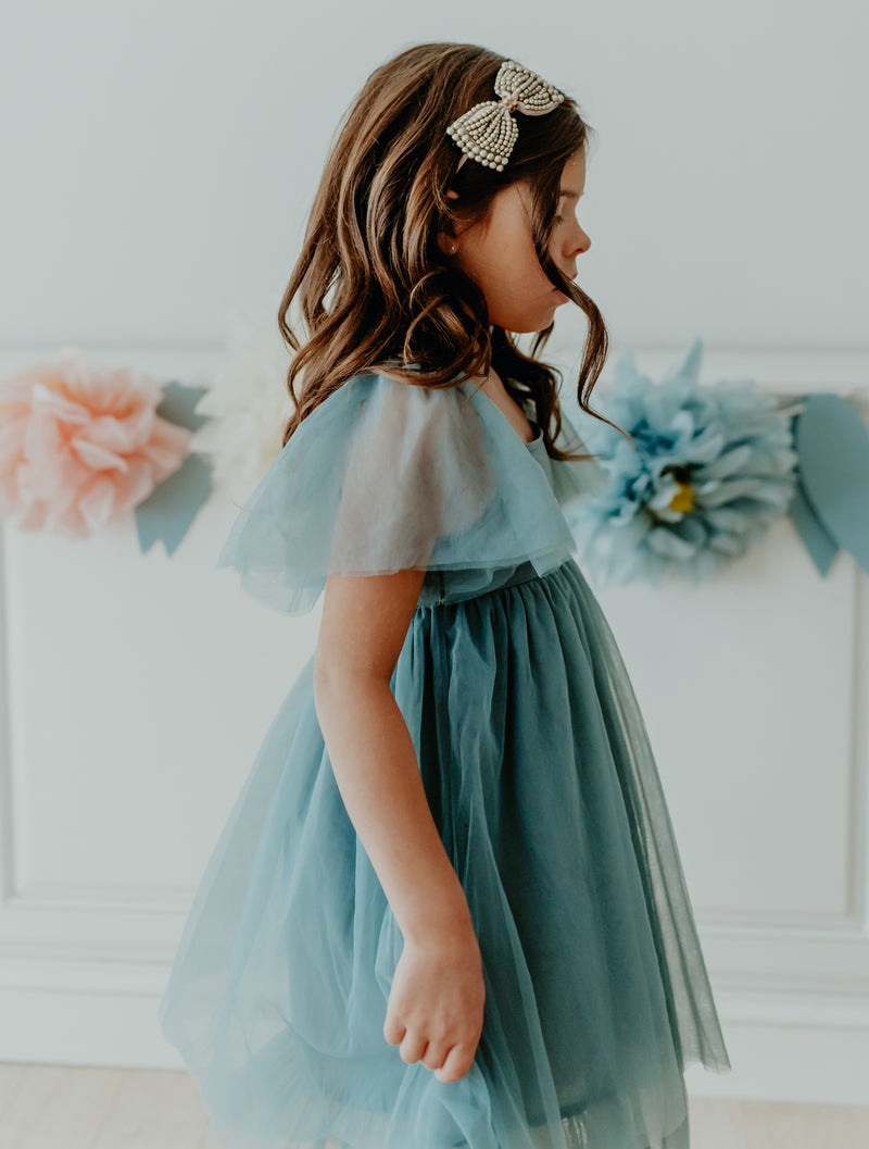 Fawn Tulle Dress (soft teal)