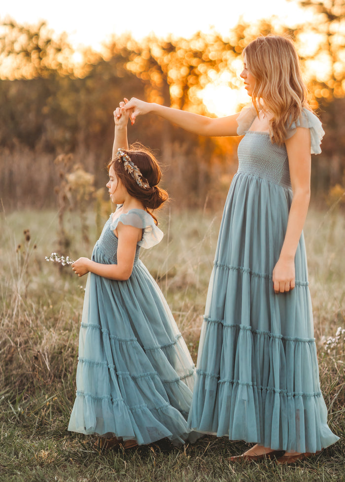 Women's Marabella Dress (soft teal tulle)