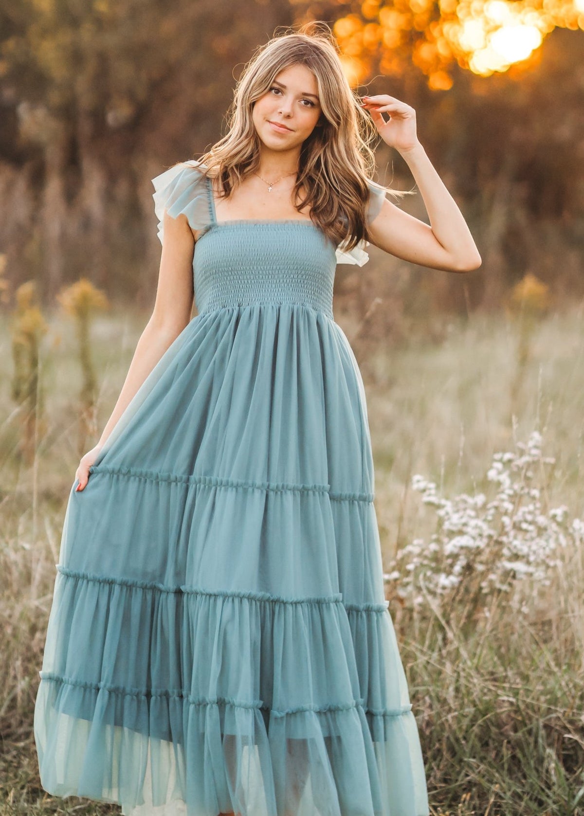 Women's Marabella Dress (soft teal tulle)