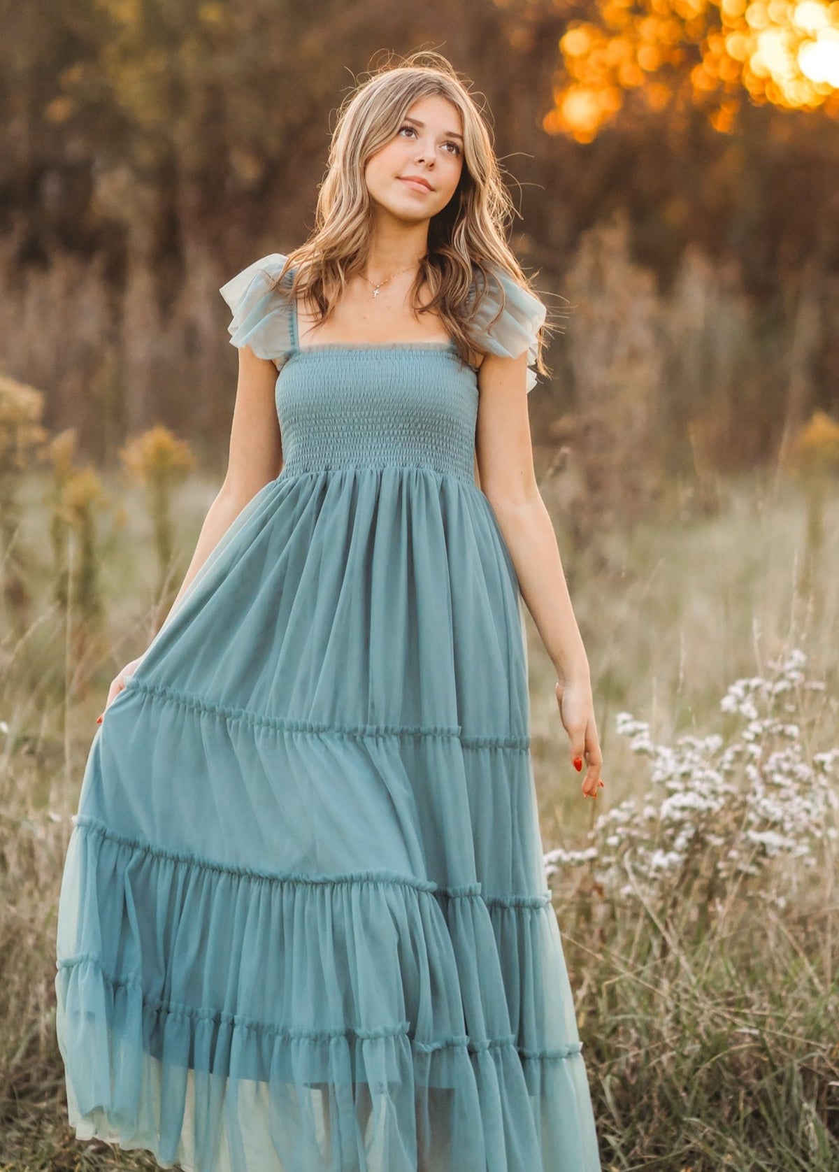 Women's Marabella Dress (soft teal tulle)