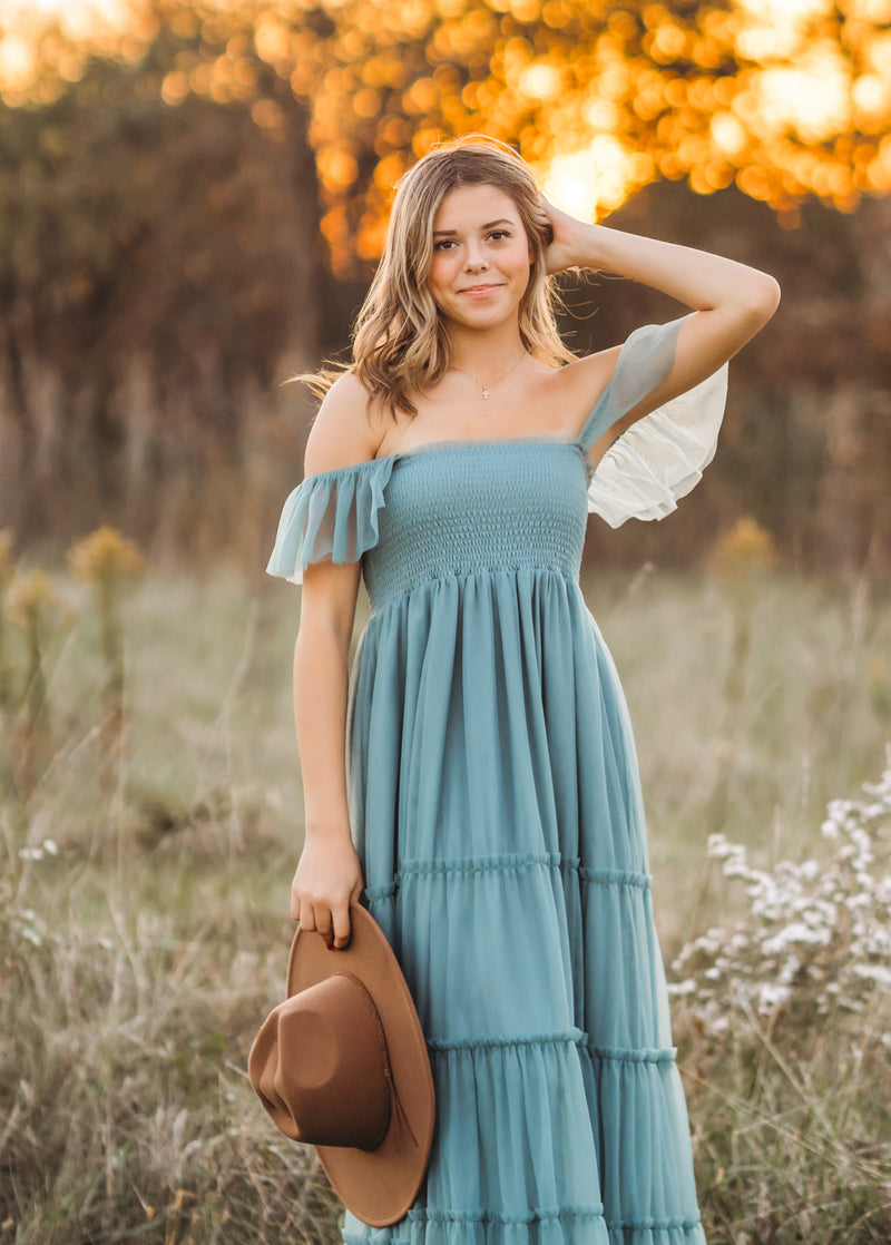 Women's Marabella Dress (soft teal tulle)