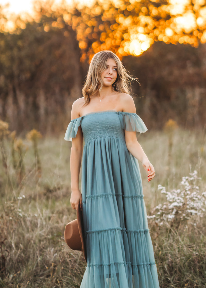 Women's Marabella Dress (soft teal tulle)