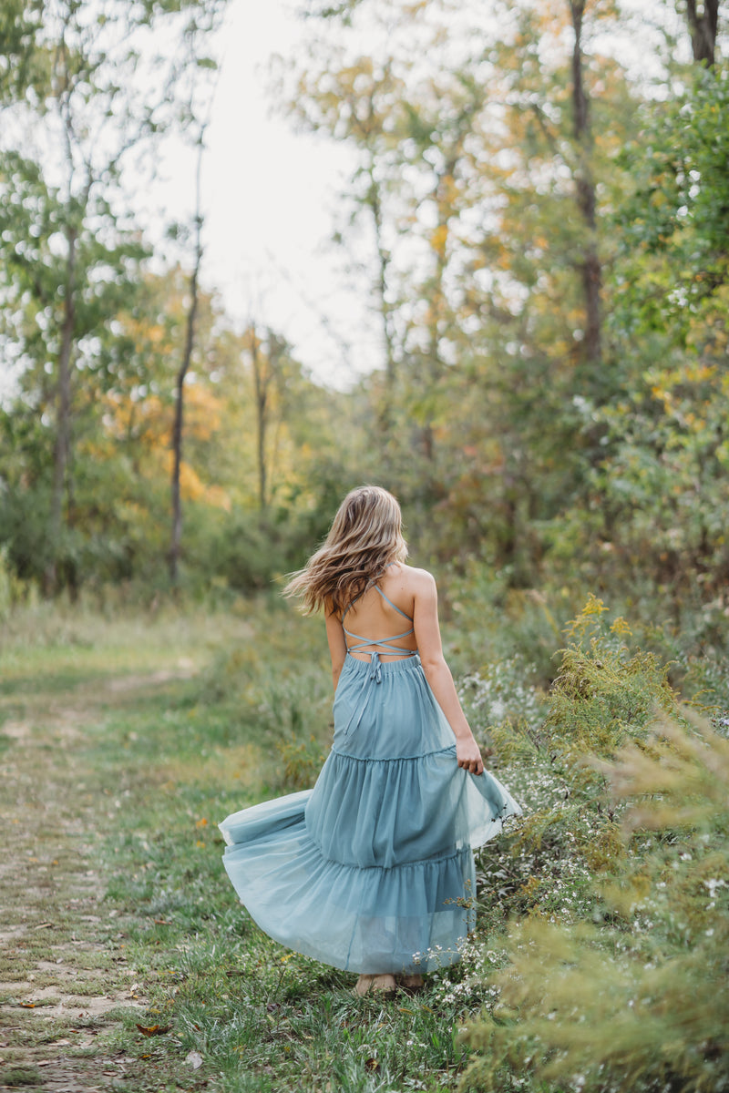 Women's Wendy Tulle Dress (soft teal)