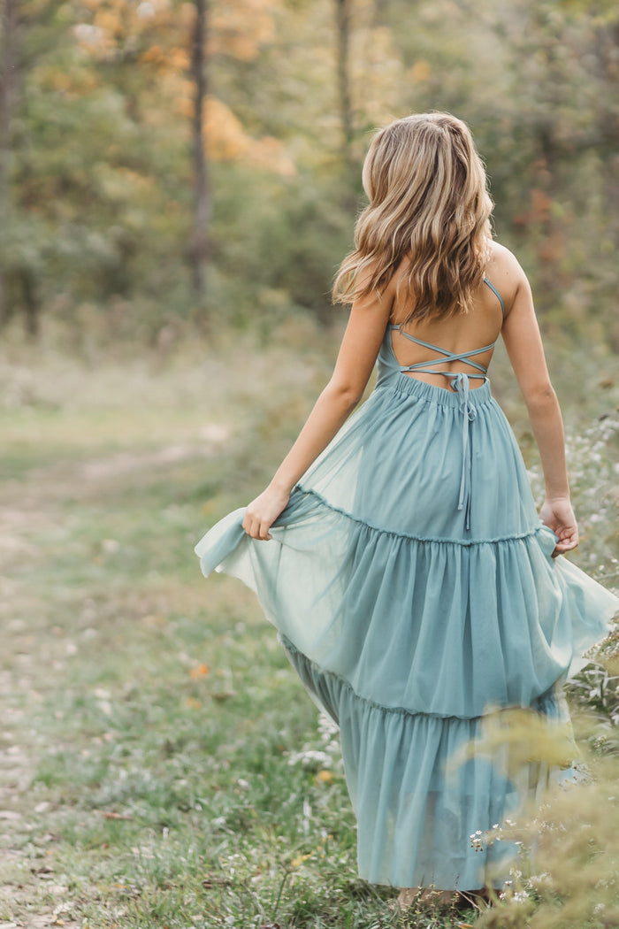 Women's Wendy Dress (soft teal tulle)