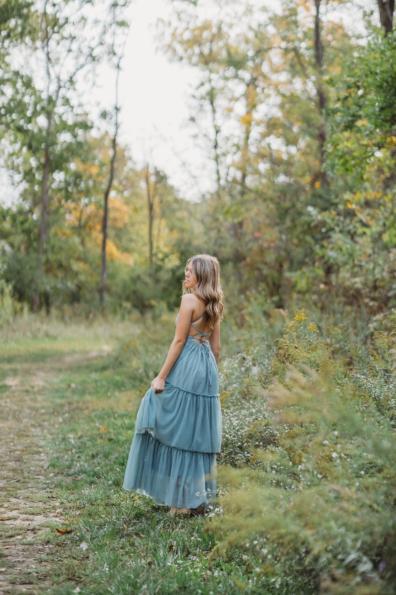 Women's Wendy Tulle Dress (soft teal)