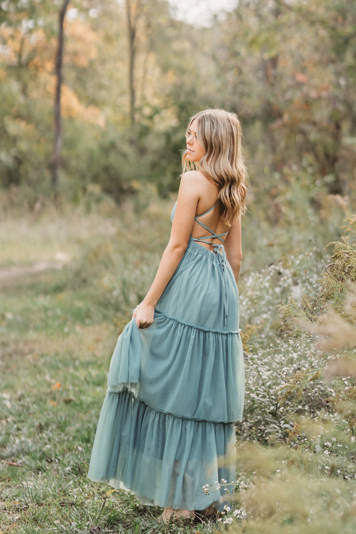 INDIE BLUE Women Women's Wendy Dress (soft teal tulle)