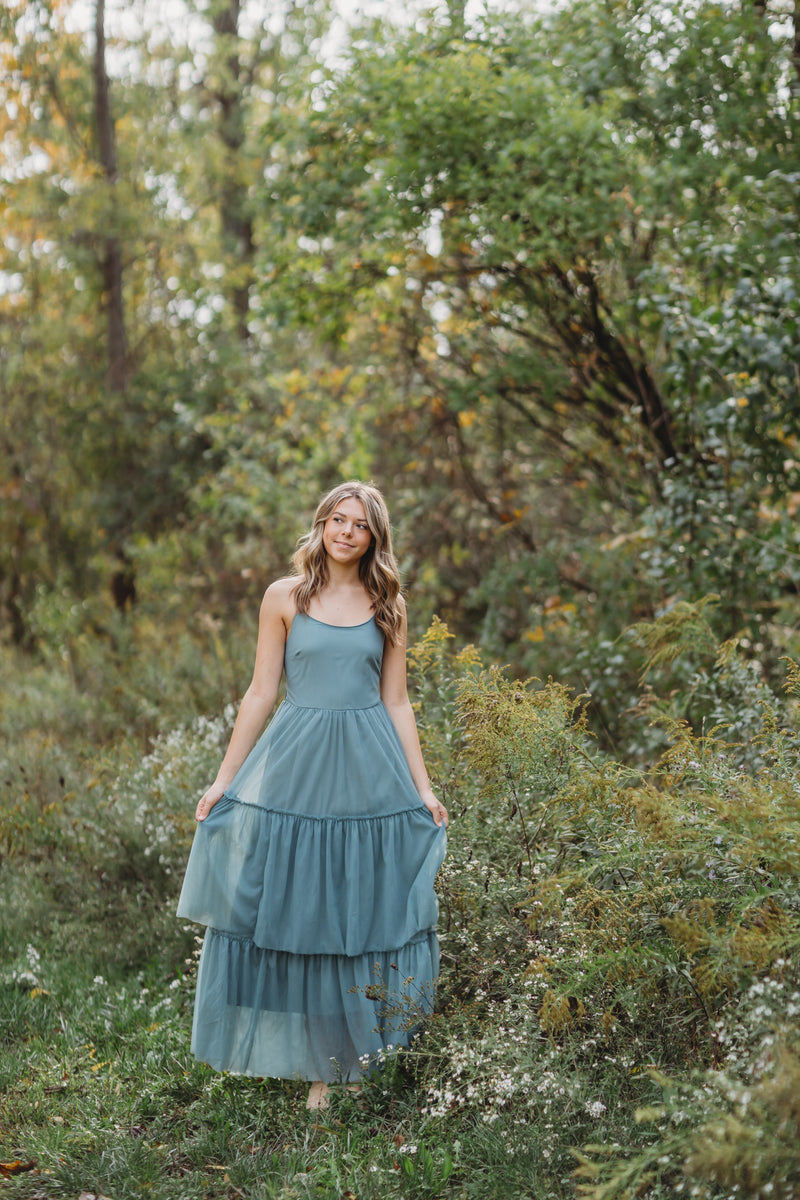 Women's Wendy Tulle Dress (soft teal)