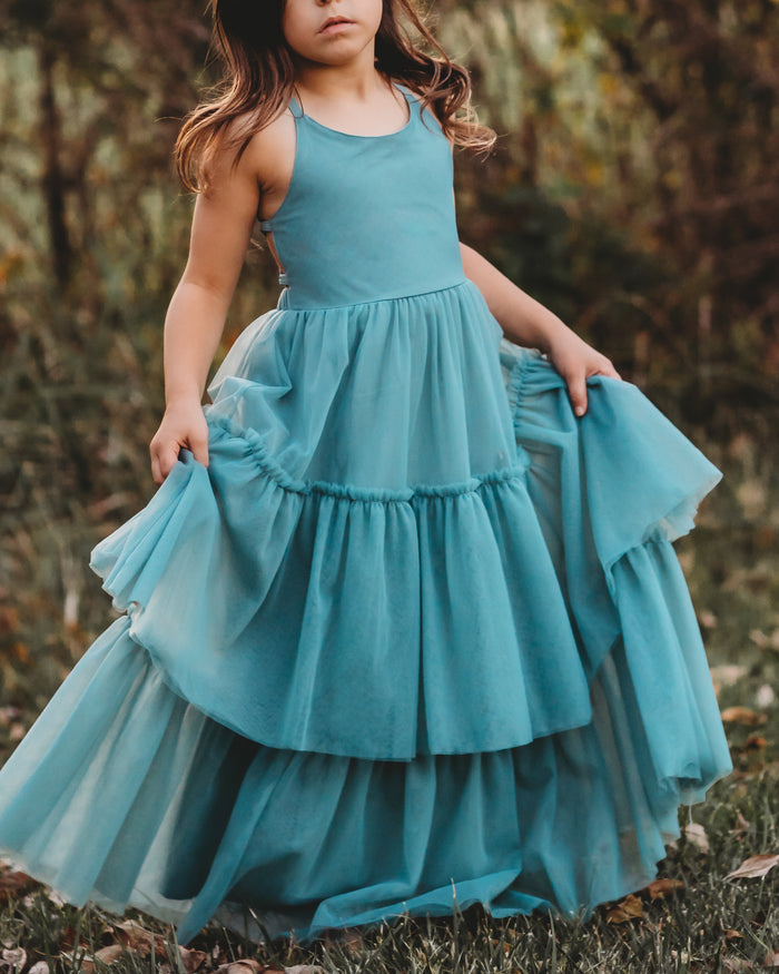 Wendy Tulle Dress (soft teal)